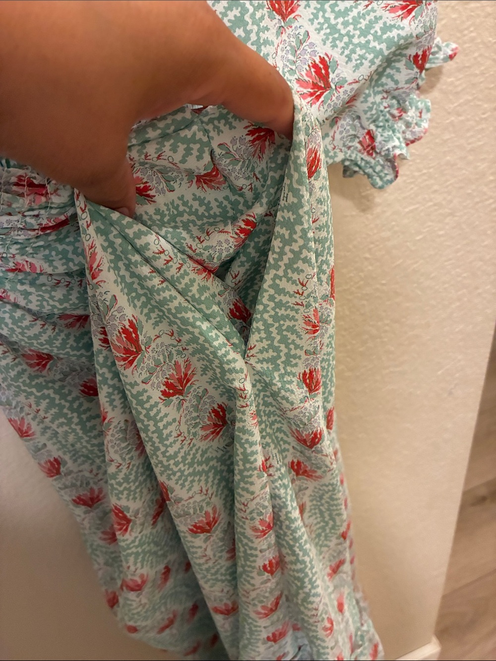 Hill House Mint Green Dress with Pink Floral Print - Picture 5 of 7